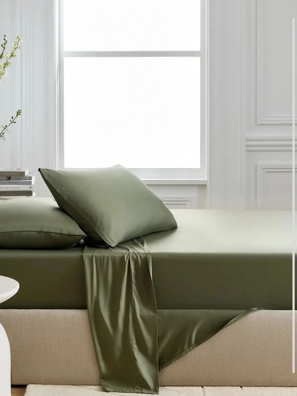 Quince Olive Bamboo Sheet Set — Soft Olive Green Bedding